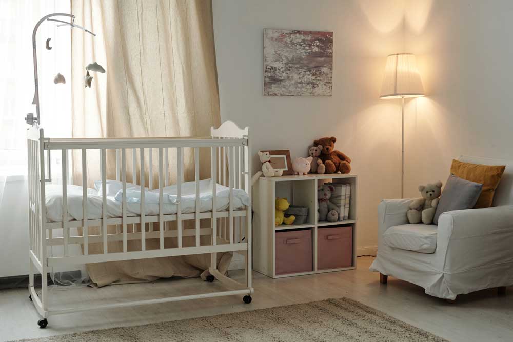 picture of a baby room with crib